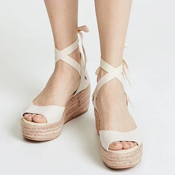 SOLUDOS Espadrille Lace Up Wedge Sandals - Picture 2 of 4